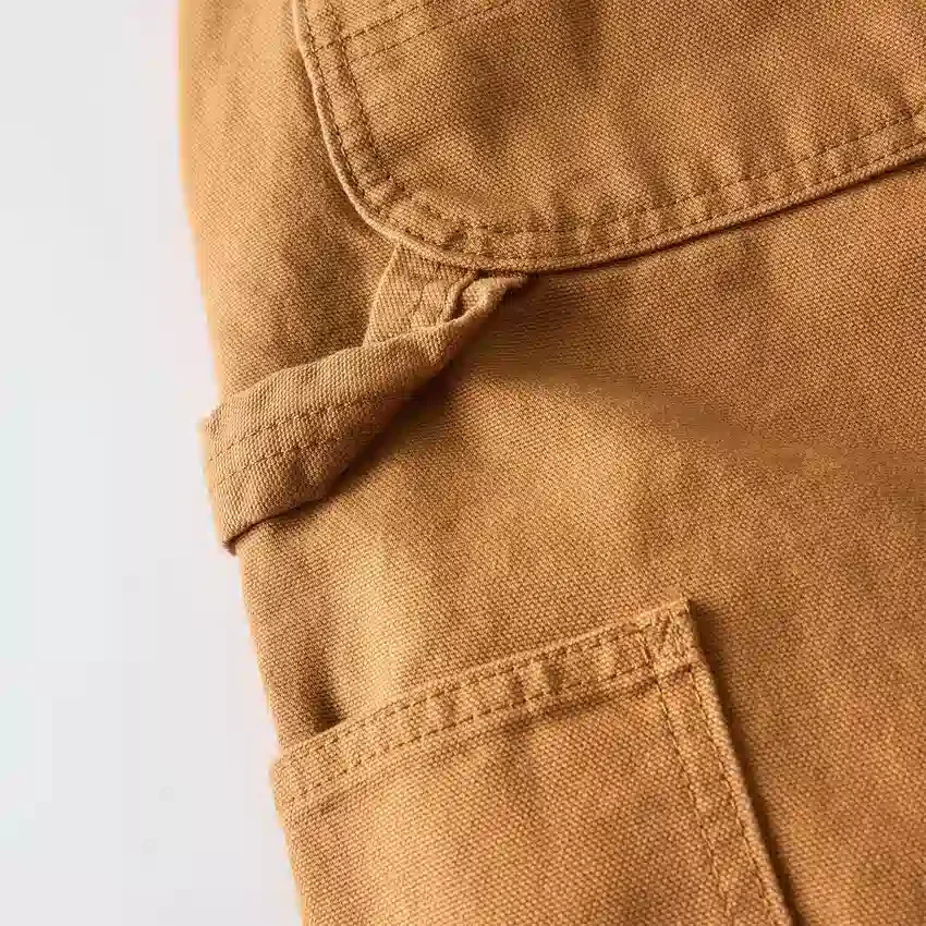 Pantalones de trabajo de lona con doble refuerzo en las rodillas y corte vintage para mujer