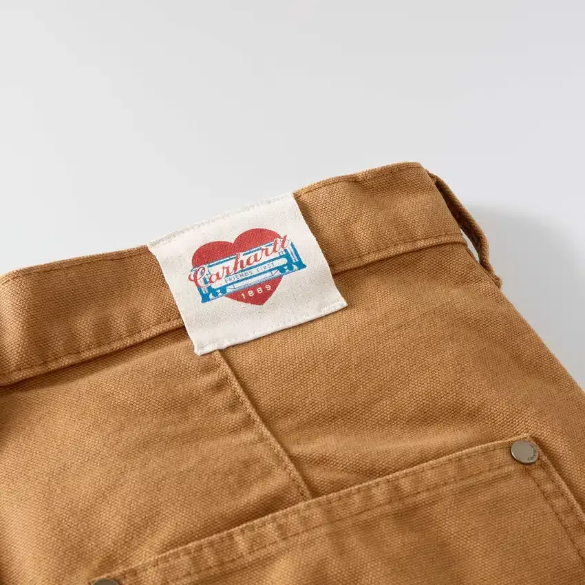 Pantalones de trabajo de lona con doble refuerzo en las rodillas y corte vintage para mujer