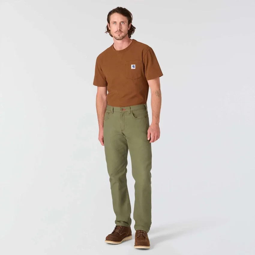 Pantalones de trabajo de lona para hombre de la serie Crafted, corte holgado y pernera recta
