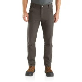 Pantalones de trabajo para hombre, de corte ajustado y cónico, de tela «Rugged Flex Duck» con doble refuerzo en las rodillas