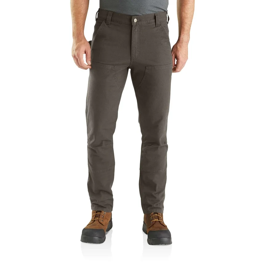 Pantalones de trabajo para hombre, de corte ajustado y cónico, de tela «Rugged Flex Duck» con doble refuerzo en las rodillas