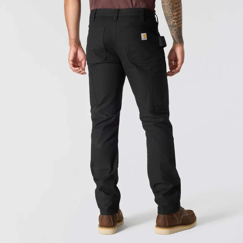 Pantalones de trabajo para hombre, de corte ajustado y cónico, de tela «Rugged Flex Duck» con doble refuerzo en las rodillas