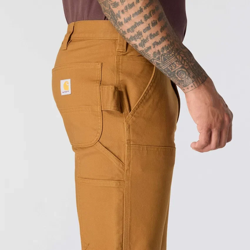 Pantalones de trabajo para hombre, de corte ajustado y cónico, de tela «Rugged Flex Duck» con doble refuerzo en las rodillas