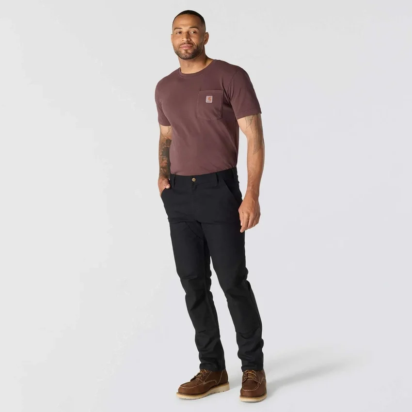 Pantalones de trabajo para hombre, de corte ajustado y cónico, de tela «Rugged Flex Duck» con doble refuerzo en las rodillas