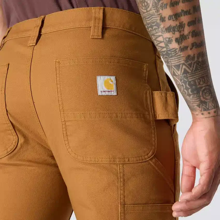 Pantalones de trabajo para hombre, de corte ajustado y cónico, de tela «Rugged Flex Duck» con doble refuerzo en las rodillas