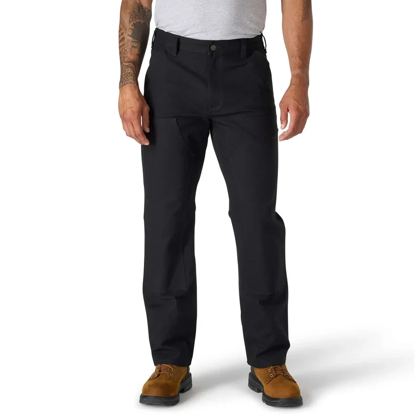 Pantalones de trabajo para hombre de corte recto holgado con doble refuerzo en las rodillas, de tela Rugged Flex Duck