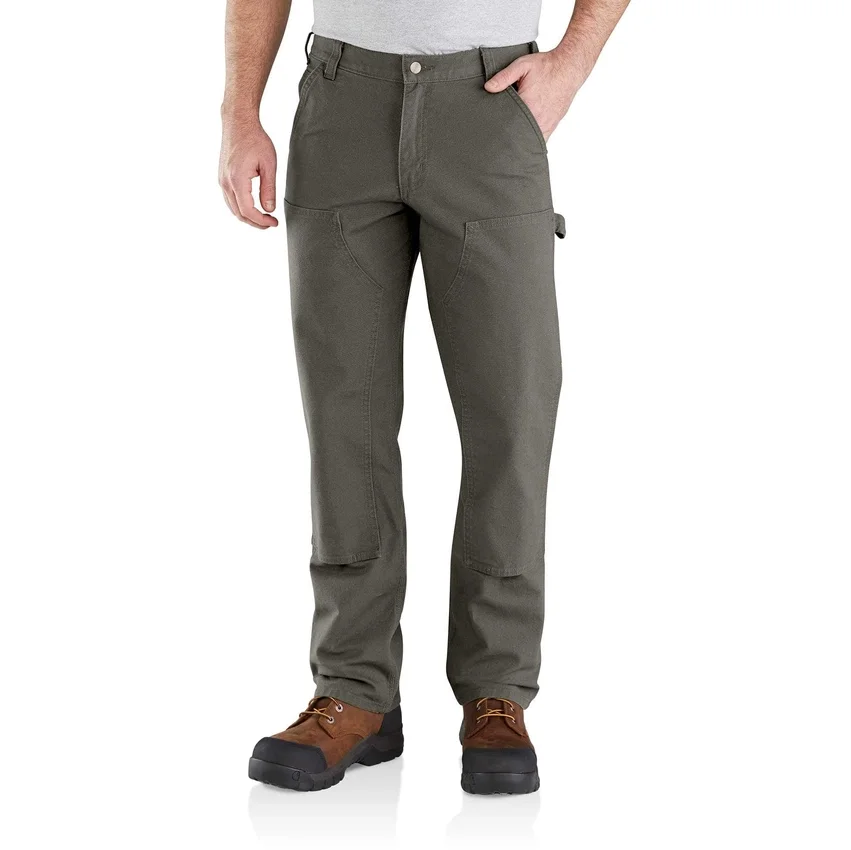 Pantalones de trabajo para hombre de corte recto holgado con doble refuerzo en las rodillas, de tela Rugged Flex Duck