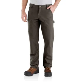 Pantalones de trabajo para hombre de corte recto holgado con doble refuerzo en las rodillas, de tela Rugged Flex Duck