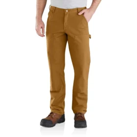 Pantalones de trabajo para hombre de corte recto holgado con doble refuerzo en las rodillas, de tela Rugged Flex Duck