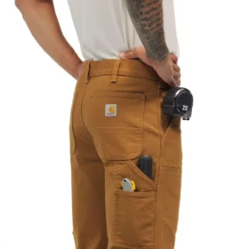 Pantalones de trabajo para hombre de corte recto holgado con doble refuerzo en las rodillas, de tela Rugged Flex Duck