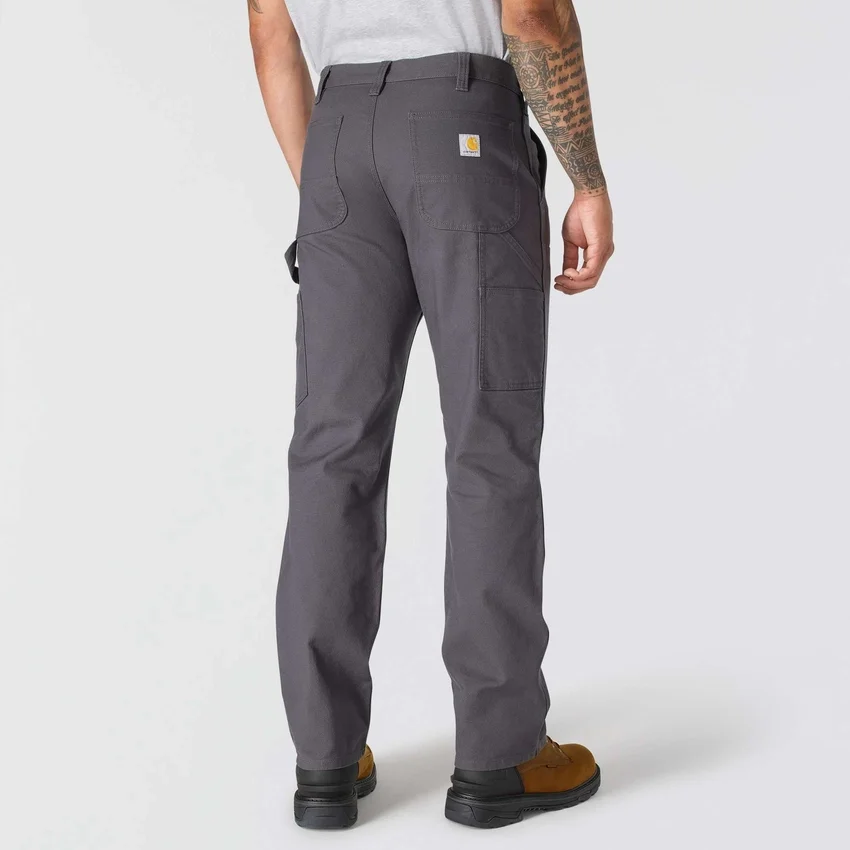 Pantalones de trabajo para hombre de corte recto holgado con doble refuerzo en las rodillas, de tela Rugged Flex Duck