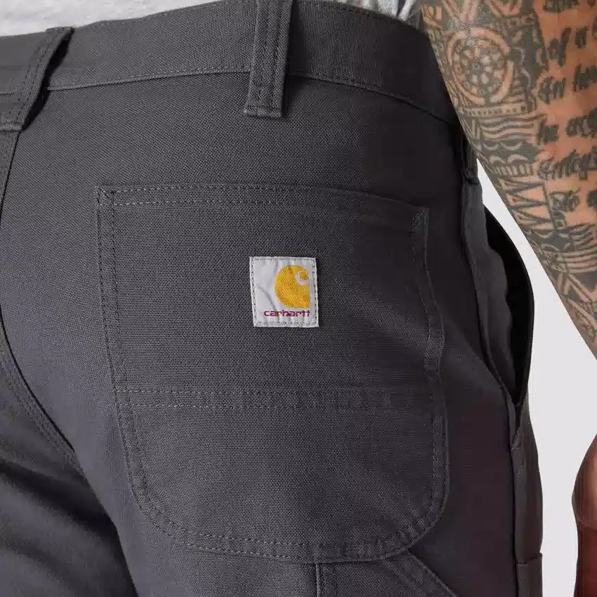 Pantalones de trabajo para hombre de corte recto holgado con doble refuerzo en las rodillas, de tela Rugged Flex Duck