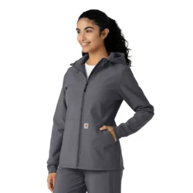 Sudadera con capucha de forro polar laminado para mujer