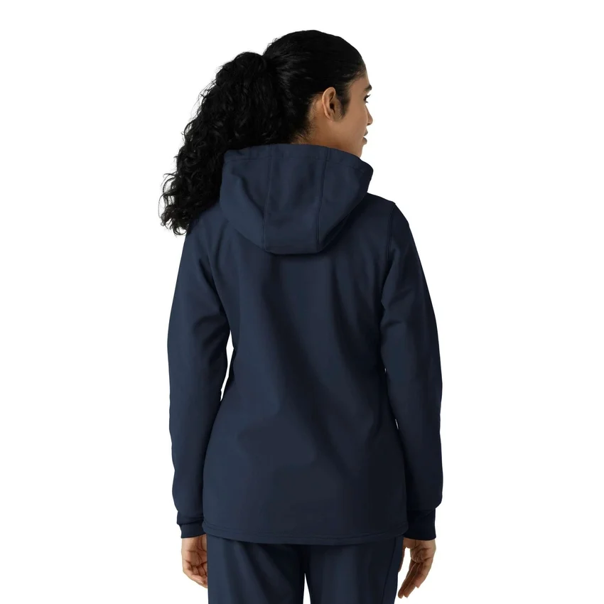 Sudadera con capucha de forro polar laminado para mujer