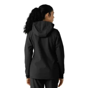 Sudadera con capucha de forro polar laminado para mujer