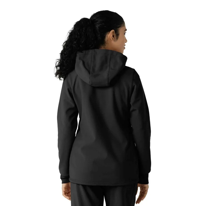 Sudadera con capucha de forro polar laminado para mujer