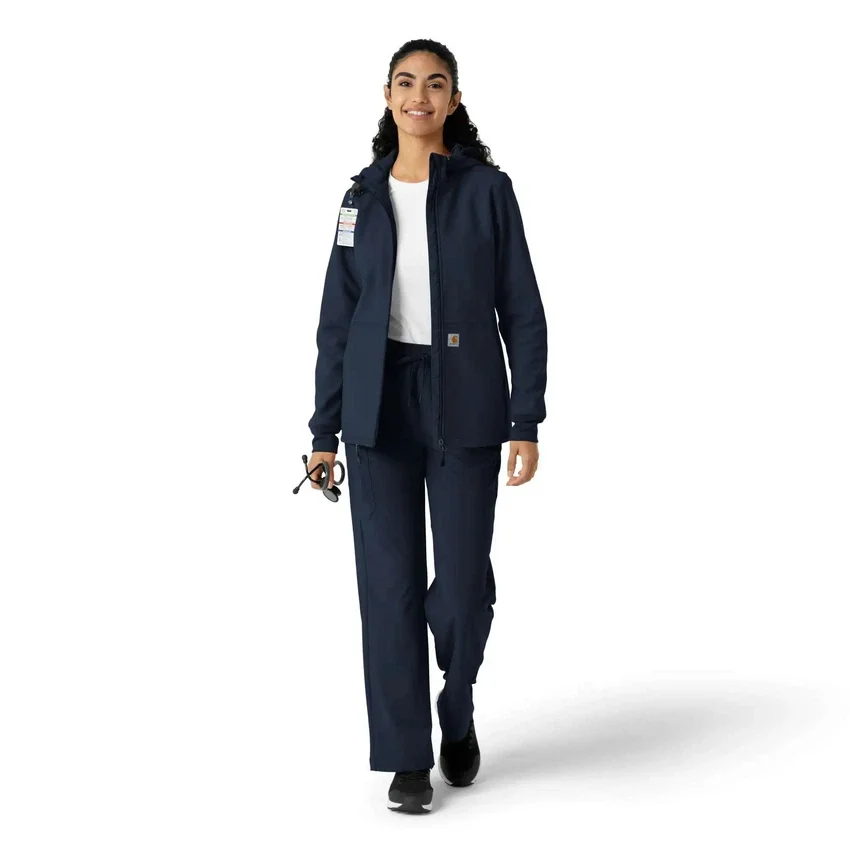 Sudadera con capucha de forro polar laminado para mujer