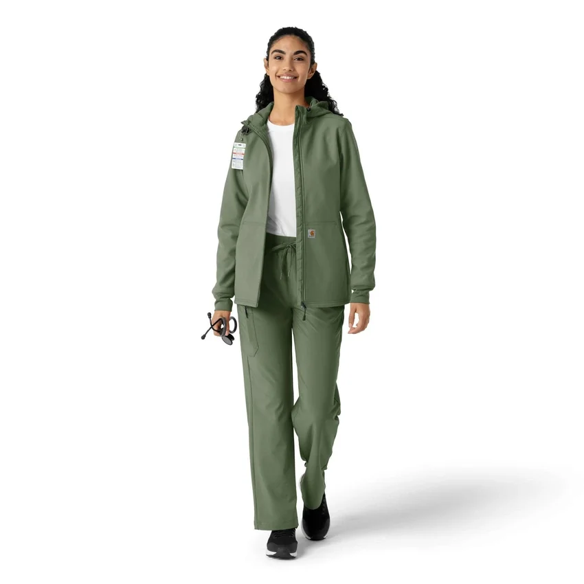Sudadera con capucha de forro polar laminado para mujer
