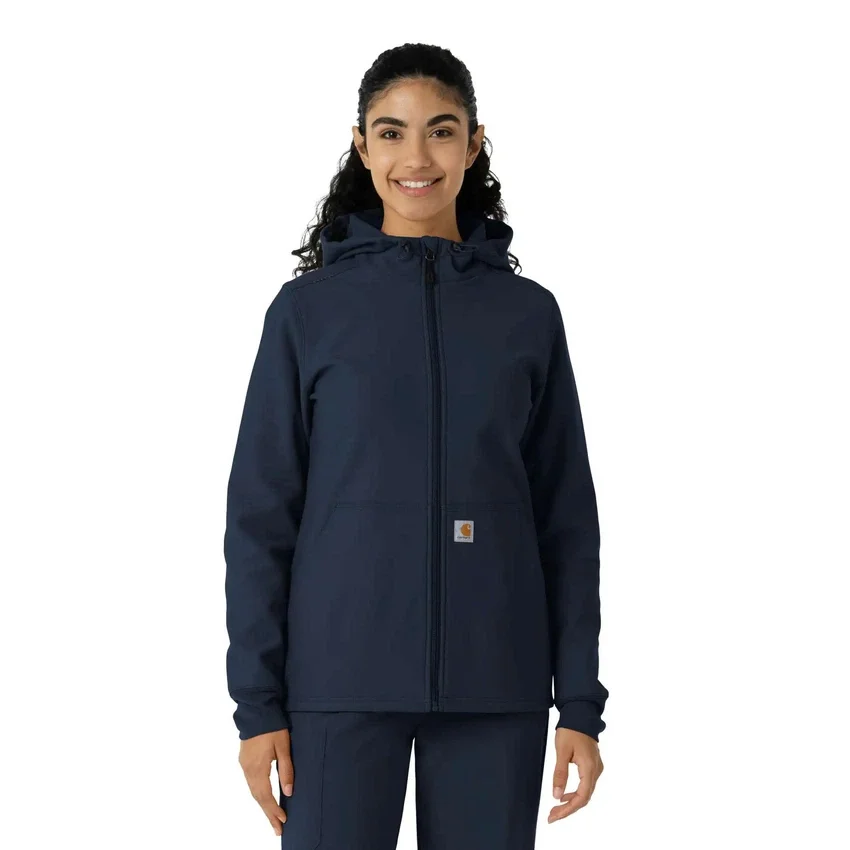 Sudadera con capucha de forro polar laminado para mujer