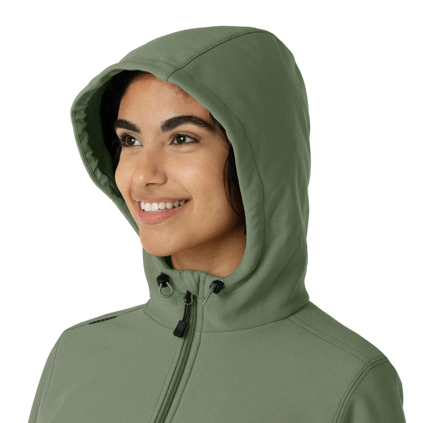 Sudadera con capucha de forro polar laminado para mujer
