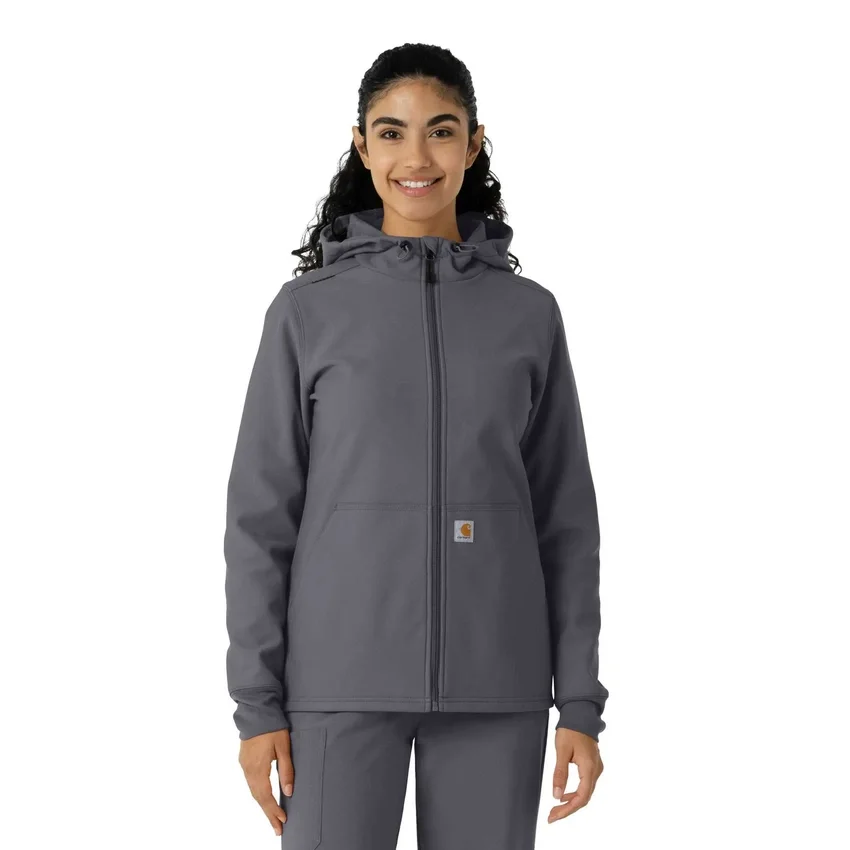 Sudadera con capucha de forro polar laminado para mujer
