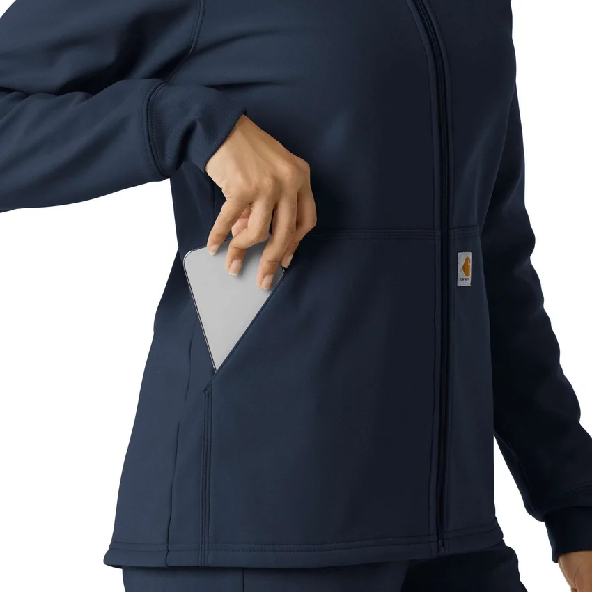 Sudadera con capucha de forro polar laminado para mujer