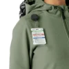 Sudadera con capucha de forro polar laminado para mujer