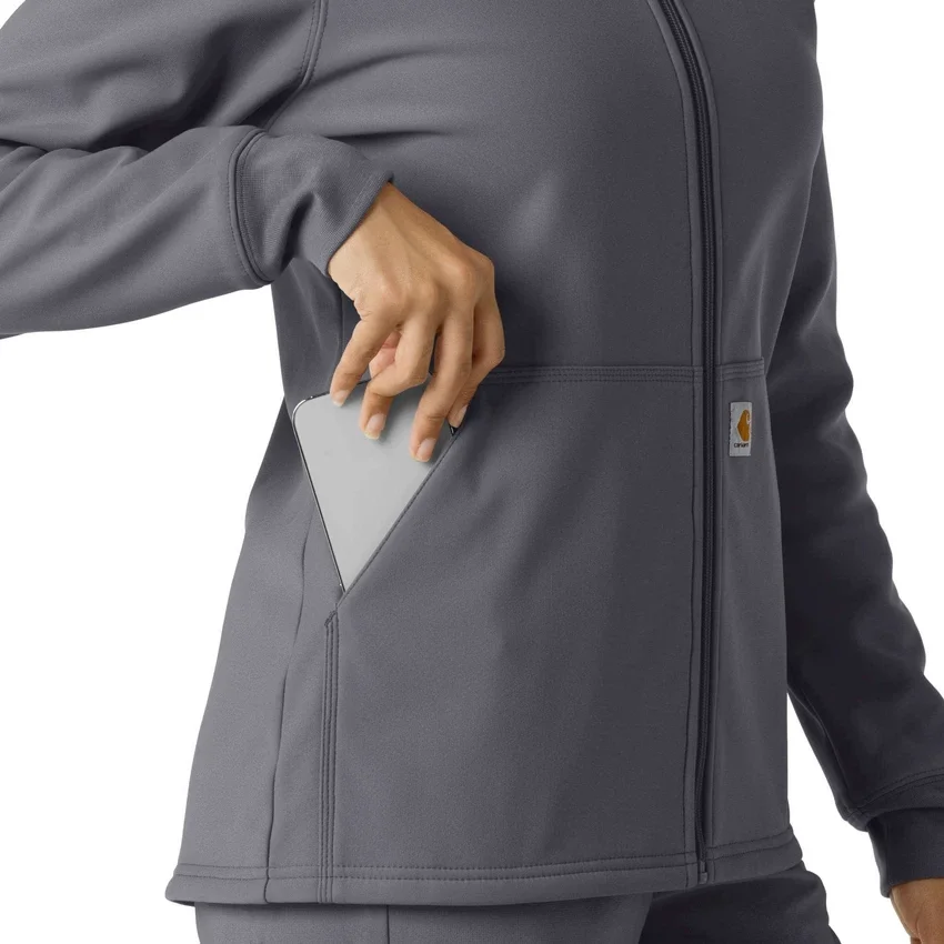 Sudadera con capucha de forro polar laminado para mujer