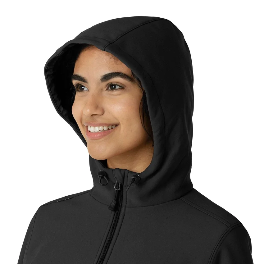Sudadera con capucha de forro polar laminado para mujer