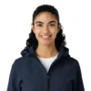Sudadera con capucha de forro polar laminado para mujer
