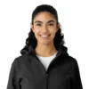 Sudadera con capucha de forro polar laminado para mujer