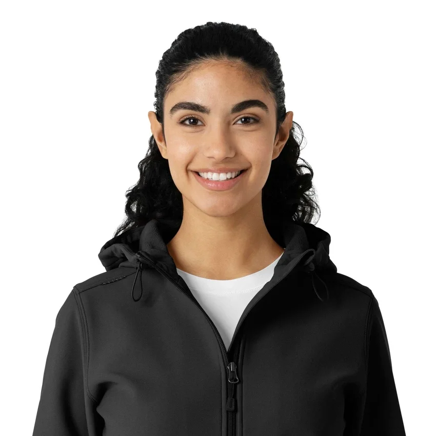 Sudadera con capucha de forro polar laminado para mujer