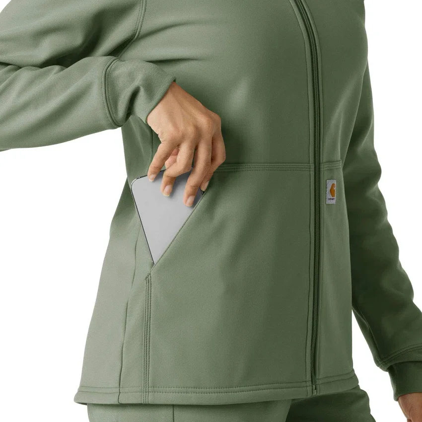 Sudadera con capucha de forro polar laminado para mujer