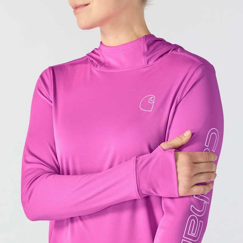 Sudadera con capucha Force Sun Defender UPF 50+ para mujer, que absorbe la humedad - Sudaderas con capucha de protección solar