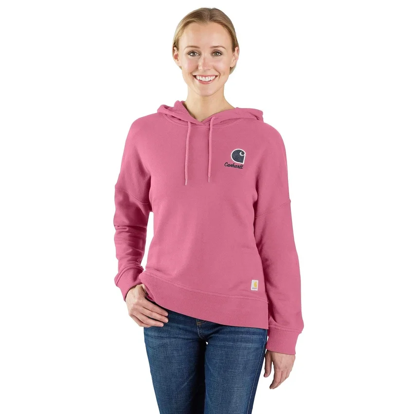 Sudadera con capucha ligera de Tencel para mujer, de corte holgado y con estampado del logotipo