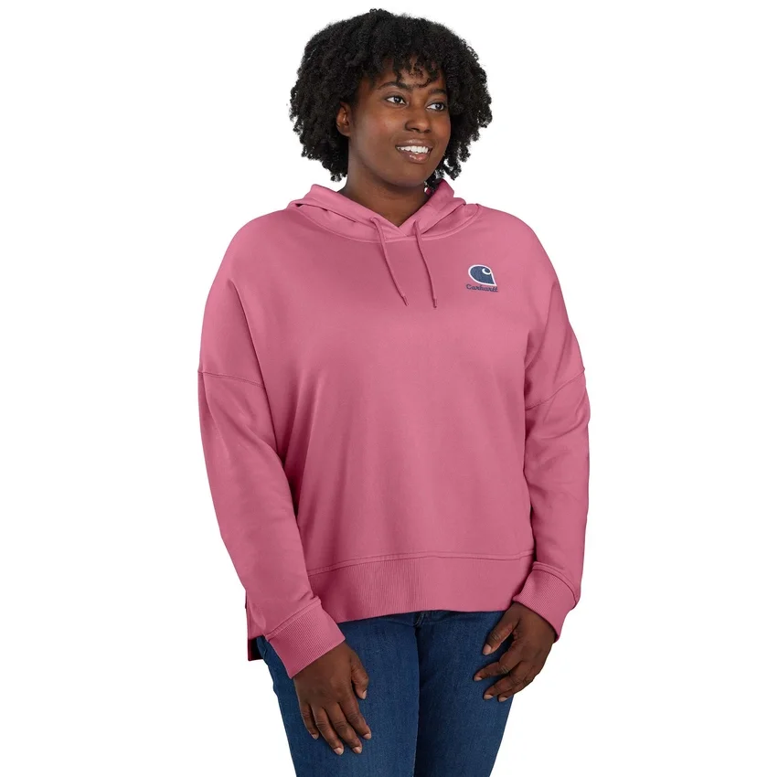 Sudadera con capucha ligera de Tencel para mujer, de corte holgado y con estampado del logotipo