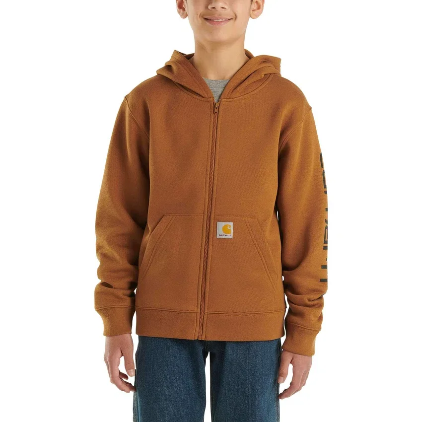 Sudadera con capucha, manguitos largos y cremallera completa para niño (niños/jóvenes)
