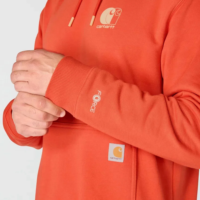 Sudadera con capucha para hombre Force con logotipo y tejido que absorbe la humedad