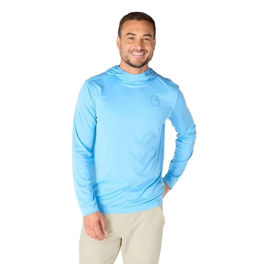 Sudadera con capucha para hombre Force Sun Defender UPF 50+, ligera, con manguitos largos y transpirable - Sudaderas con capucha de protección solar