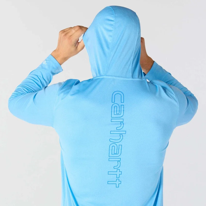 Sudadera con capucha para hombre Force Sun Defender UPF 50+, ligera, con manguitos largos y transpirable - Sudaderas con capucha de protección solar