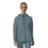 Sudadera con capucha y cremallera completa de tejido tipo gofre para mujer