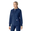 Sudadera con capucha y cremallera completa de tejido tipo gofre para mujer