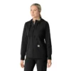Sudadera con capucha y cremallera completa de tejido tipo gofre para mujer