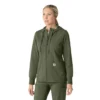 Sudadera con capucha y cremallera completa de tejido tipo gofre para mujer
