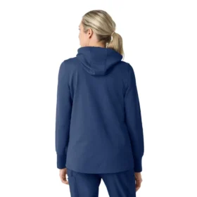Sudadera con capucha y cremallera completa de tejido tipo gofre para mujer