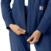 Sudadera con capucha y cremallera completa de tejido tipo gofre para mujer