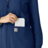 Sudadera con capucha y cremallera completa de tejido tipo gofre para mujer