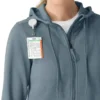 Sudadera con capucha y cremallera completa de tejido tipo gofre para mujer