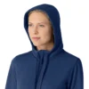 Sudadera con capucha y cremallera completa de tejido tipo gofre para mujer