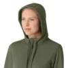 Sudadera con capucha y cremallera completa de tejido tipo gofre para mujer